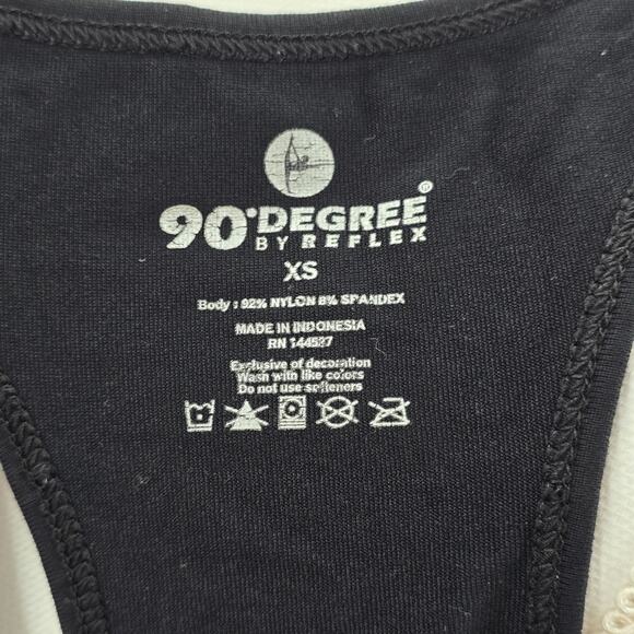 90 Degree by Reflex Black Racerback Activewear Sleeveless Tank Top XS - Picture 5 of 5